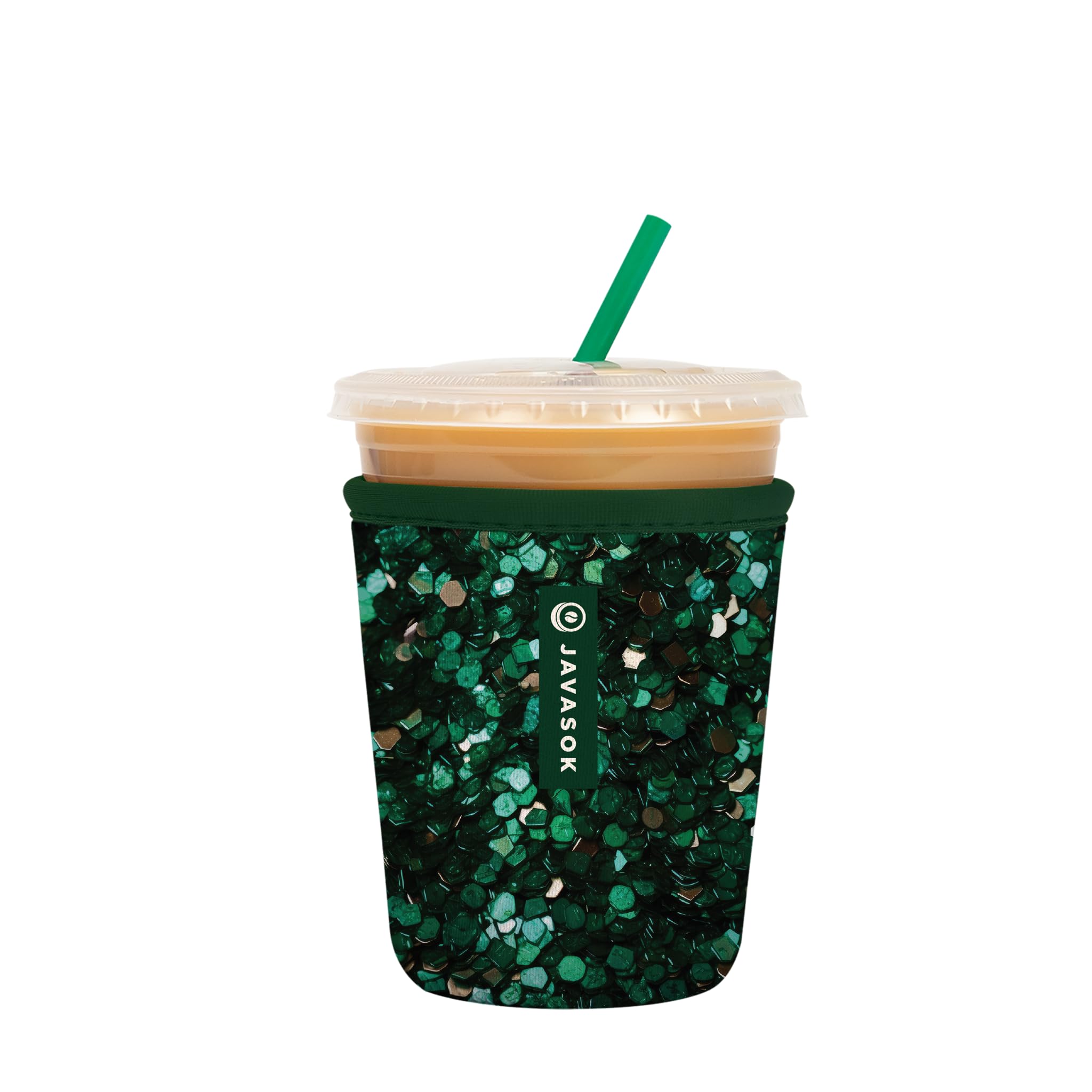 Sok It JavaSok Iced Coffee &amp; Cold Soda Insulated Neoprene Cup Sleeve (Glitterally Perfect, Small: 16-20oz)