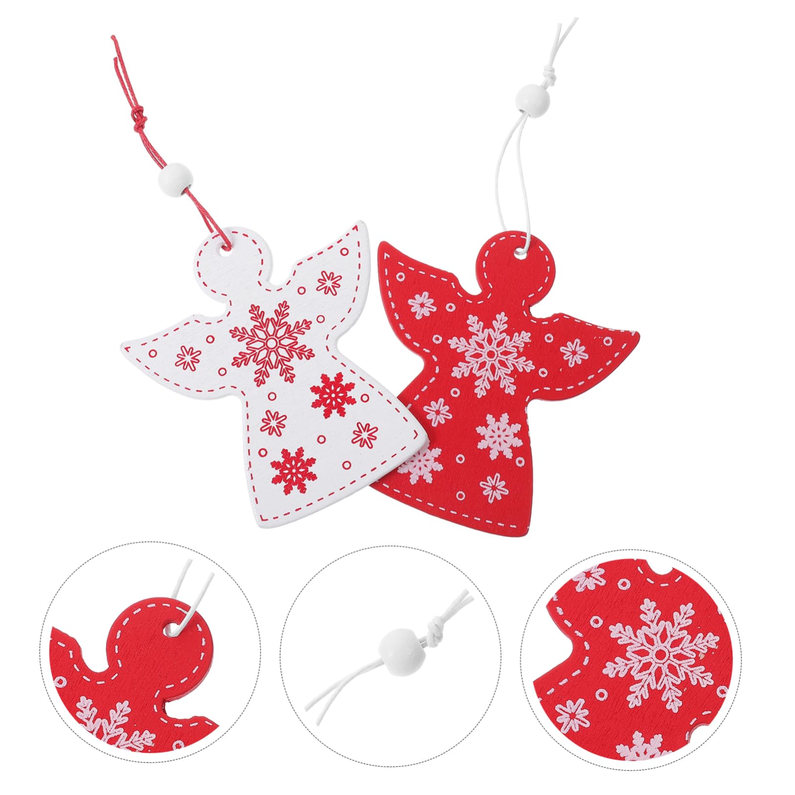 SEWACC 80piezas Adornos Colgantes De Ángel De Madera Para Decoración Navideña Para Árbol De Navidad Decoración De Invierno Colgantes De Madera Para Creación De Navideño