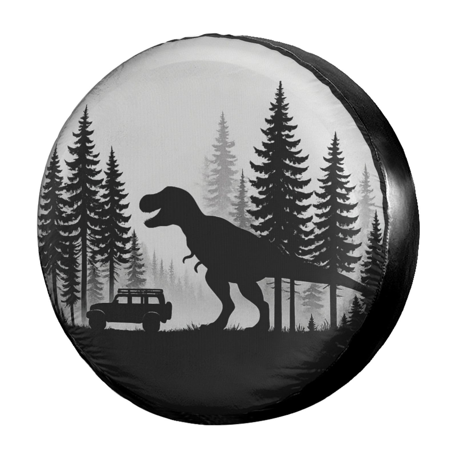 Dujiea Camping Dinosaur Spare Tire Cover, Universal Wheel Tire Cover Waterproof Dust-Proof Tire Protectors for Trailer Rv SUV Truck Camper and Many Vehicle 14 15 16 17 Inch