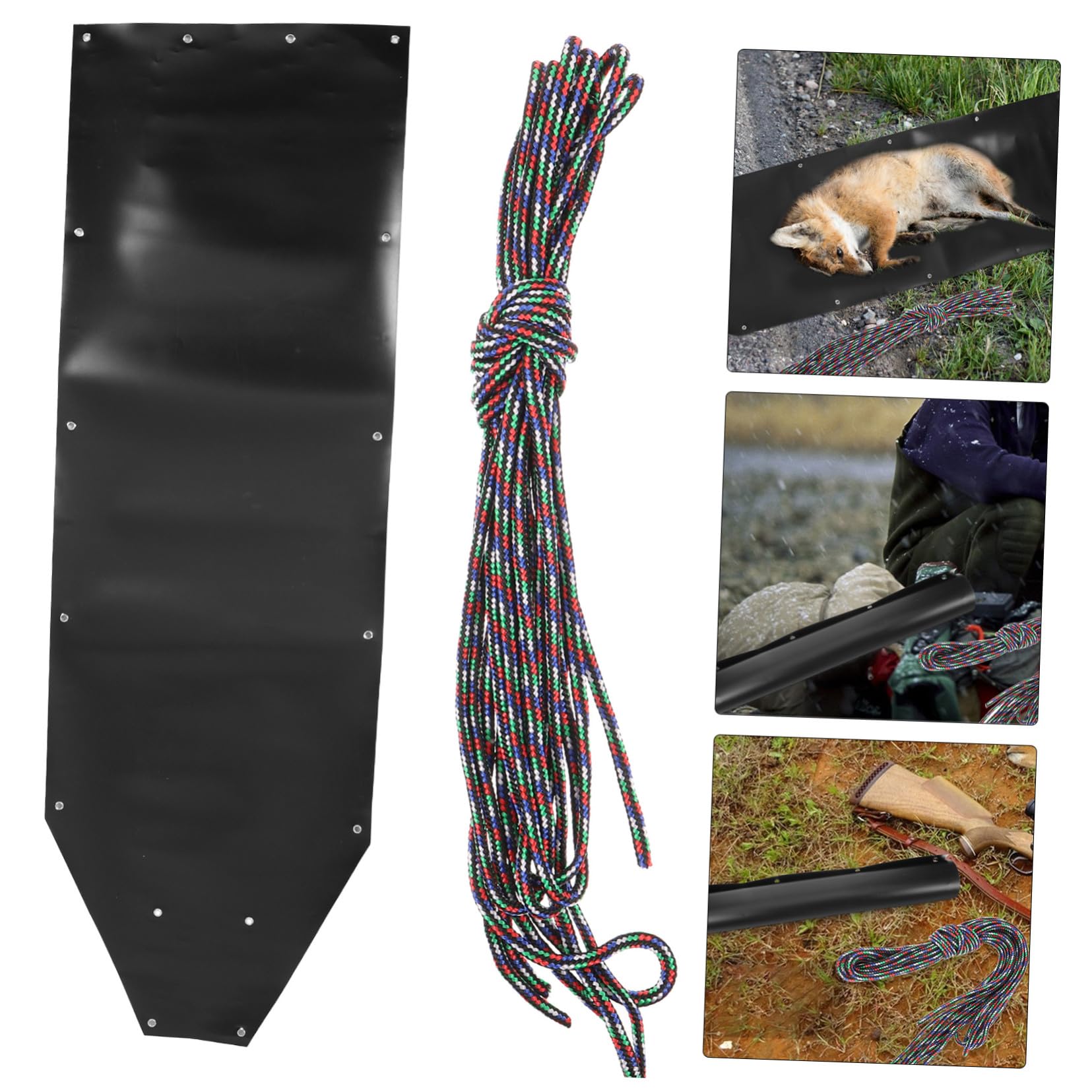 Nutzschlitten aus Kunststoff, Wildtier Zugschlitten, Schwarz