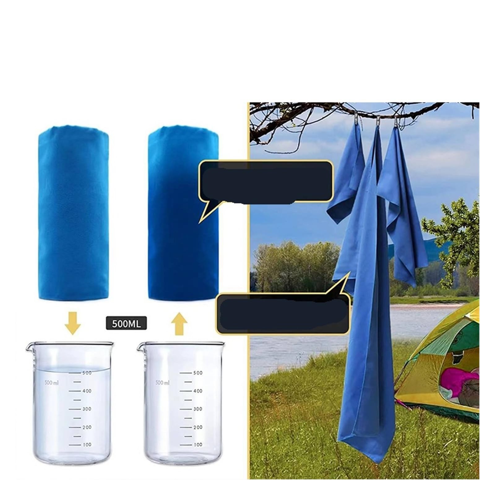 Asciugamano in microfibra ultra morbido addensato, asciugamano sportivo portatile for palestra, nuoto, yoga e spiaggia(A-Sky Blue,30x30cm)