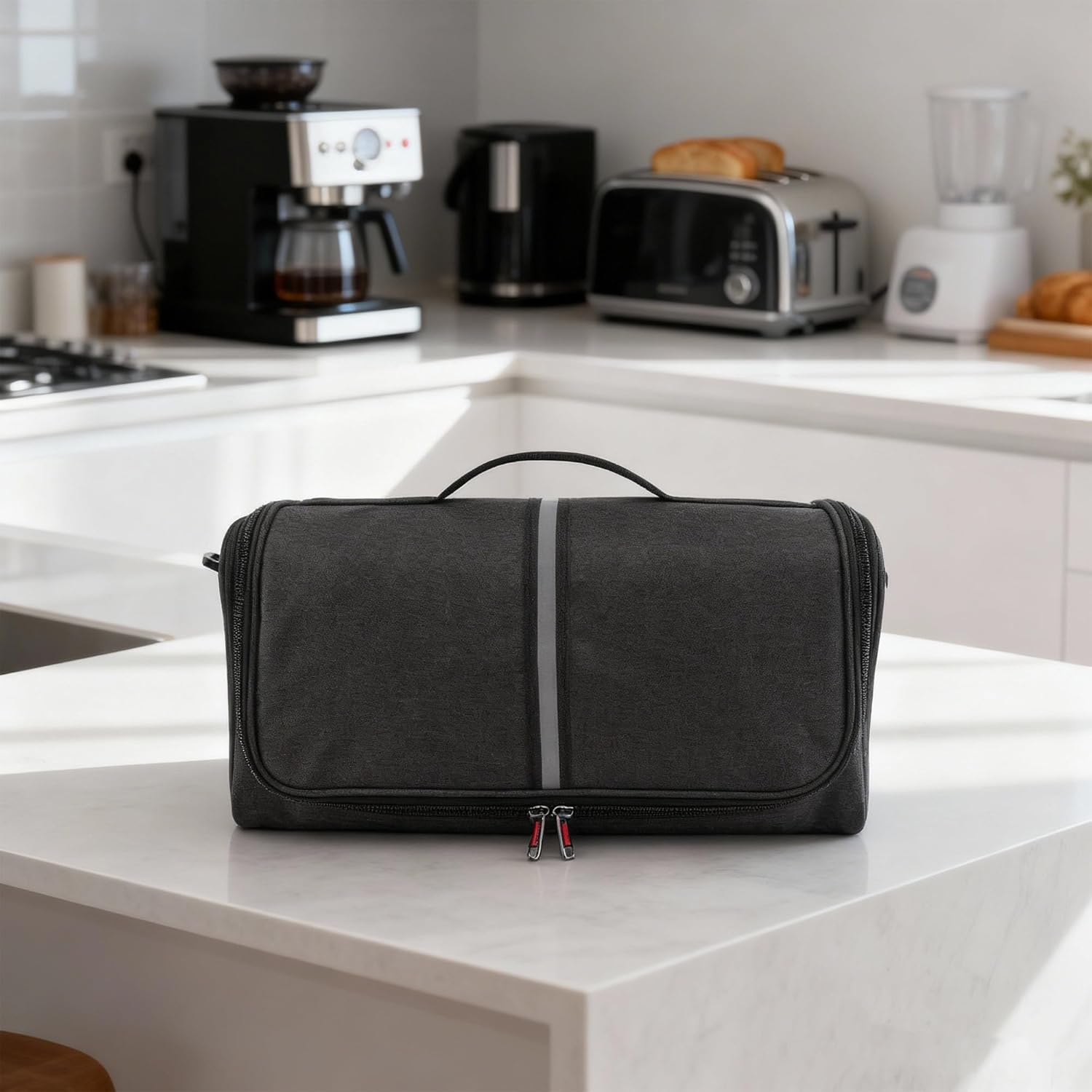Toaster Storage Bag Compatible with bella 2 Slice Slim Toaster, Waterproof Heatproofant Dustproof Protective Case Heavy Duty Bag -Dark Gray