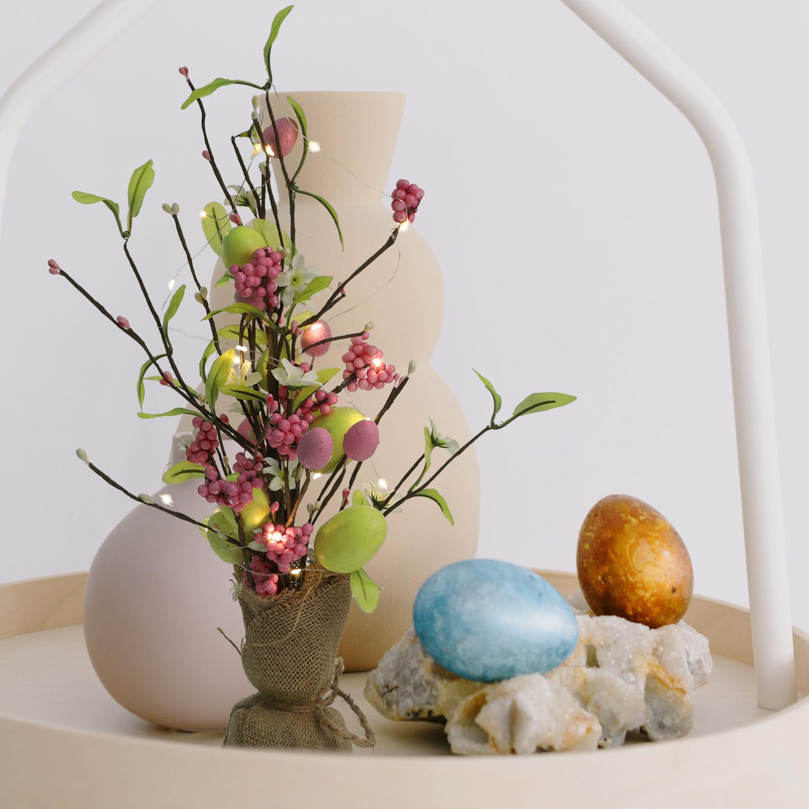 PRETYZOOM Decorazioni Per Lalbero Di Pasqua 2 Pezzi Ornamento Realistico Per Lalbero Decorazioni Pasquali Illuminate A Led Per Ragazzi E Ragazze