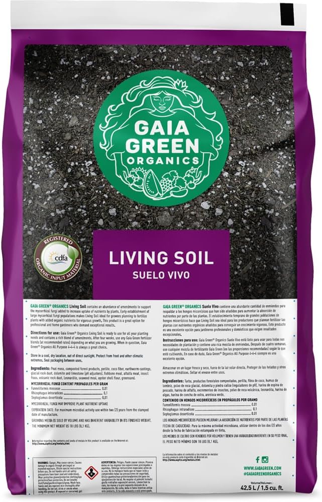 Gaia Green Organics Living Soil, 1.5 cu ft | Premium Organic Potting Mix for Seed Starting, Container Gardening, Houseplants & Raised Beds