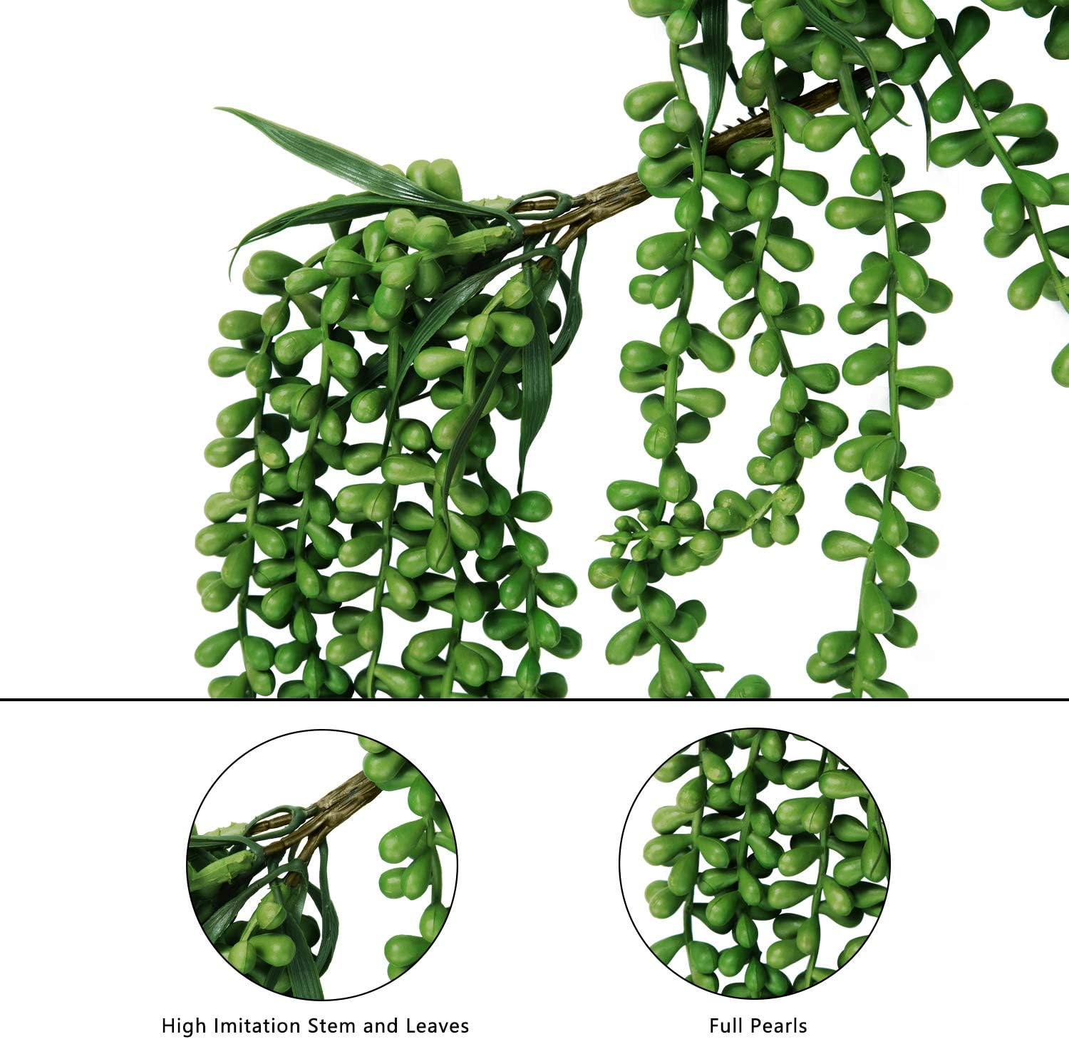 Jelofly 4 Pcs Fake Hanging Plants Vines