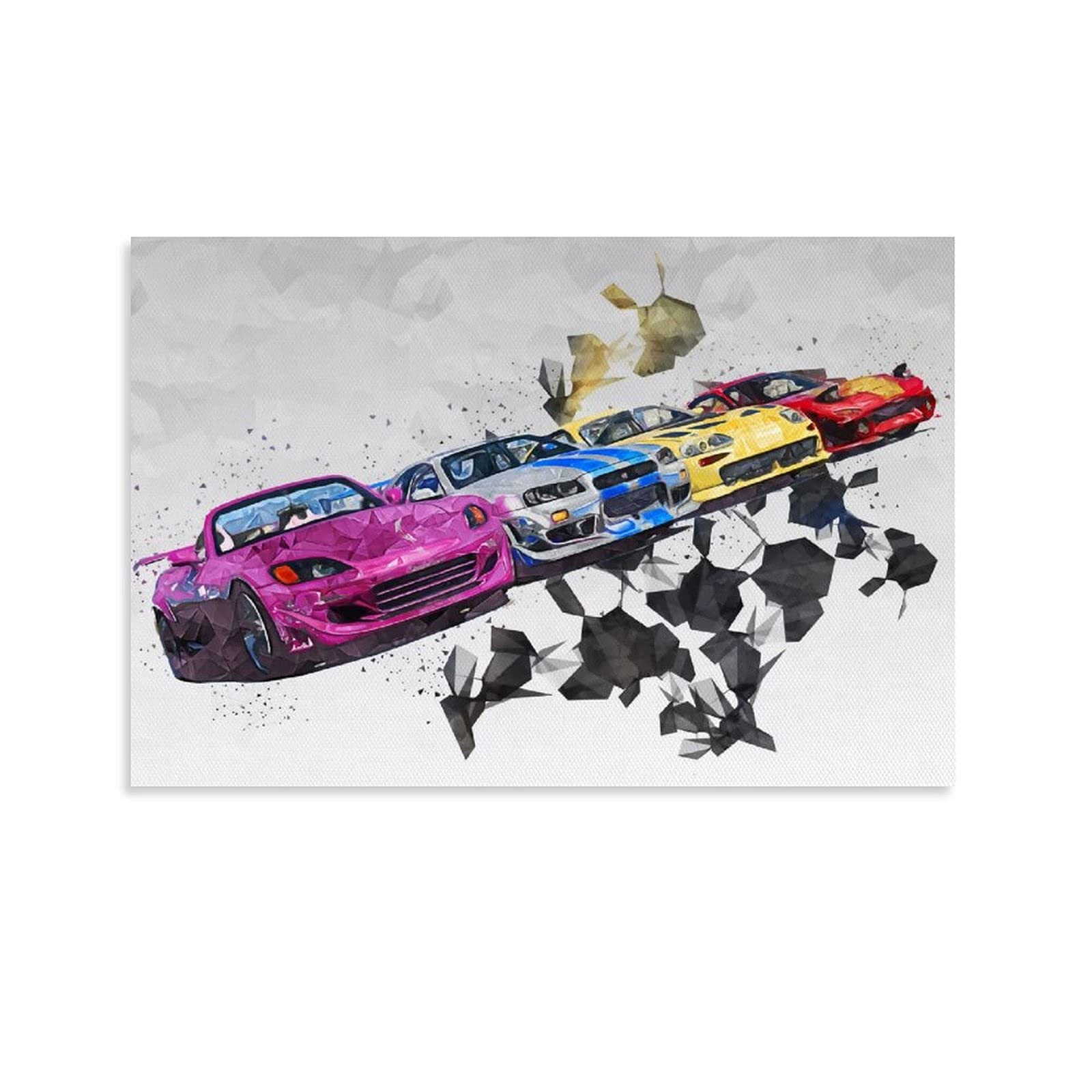Hellove Unframe-Style1 Jdm Sport Car Poster 2 Fast 2 Furious Poster Decorative Painting Canvas Wall Art Living Room Posters Bedroom Painting 08X12inch(20X30cm)