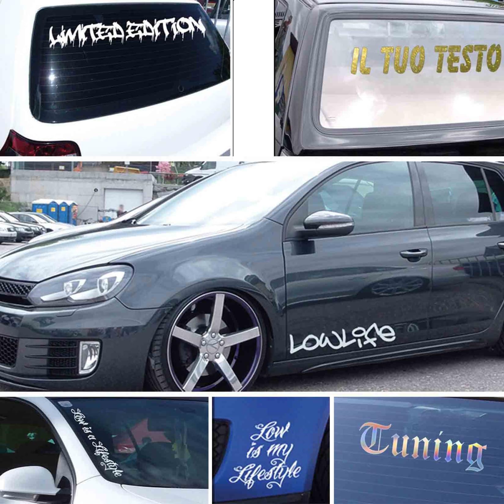 Adesivi personalizzati per auto e moto – Adesivo tuning racing scritta nome – Sticker decorativi impermeabili con testo personalizzato