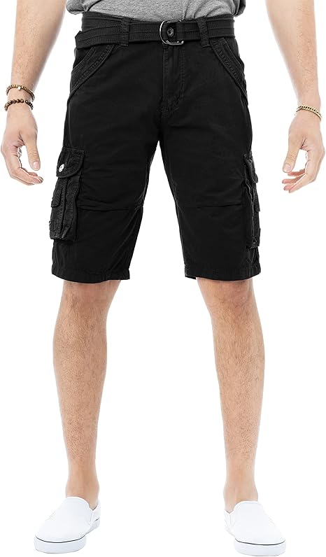 X RAY Mens Tactical Cargo Shorts Camo and Solid Colors 12.5" Inseam Knee Length Classic Fit Multi Pocket