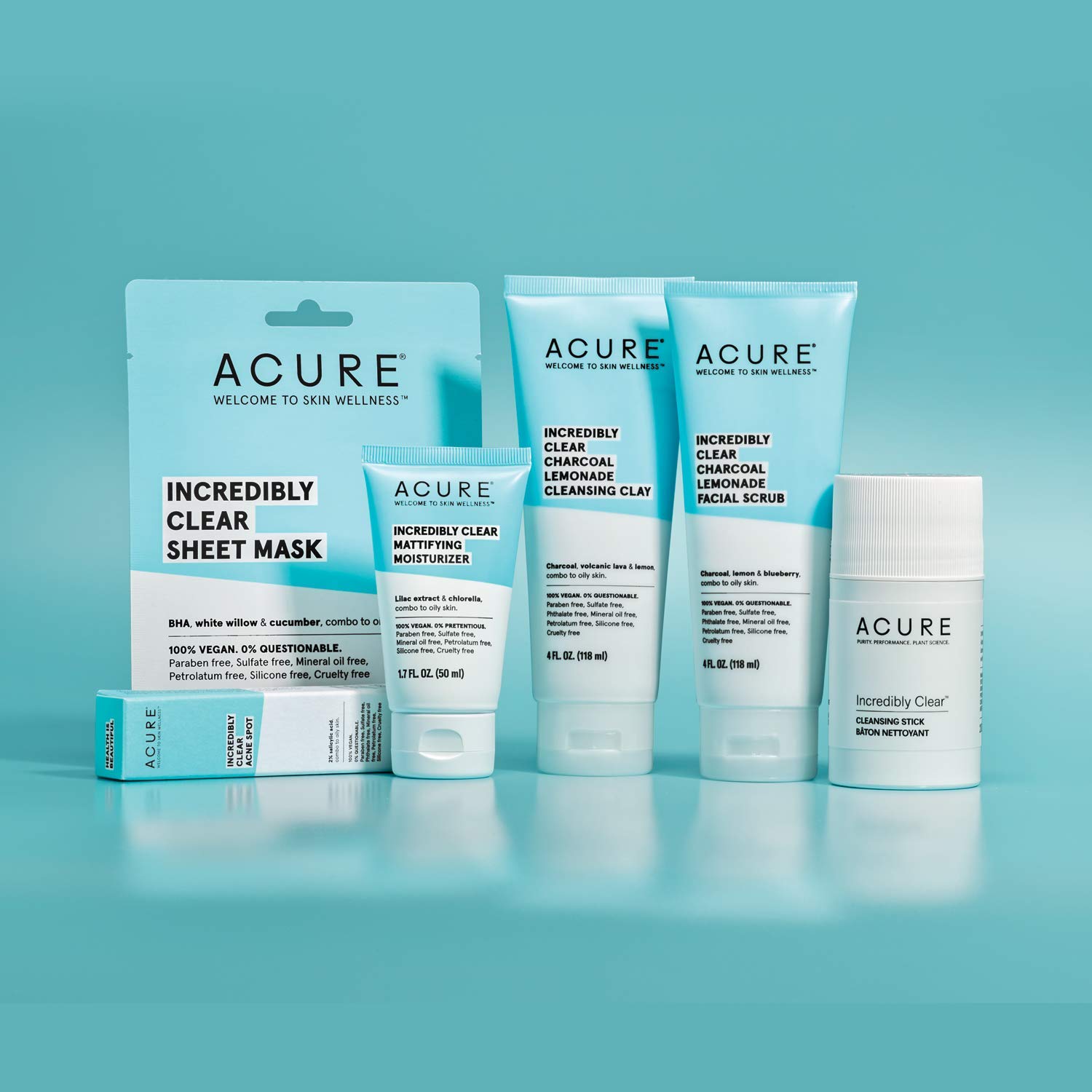 ACURE Incredibly Clear Charcoal Lemonade Facial Scrub | 100% Vegan | For Oily to Normal & Acne Prone Skin | Charcoal, Lemon & Blueberry - Exfoliates & Detoxifies | 4 Fl Oz (Packaging May Vary) : Beauty & Personal Care