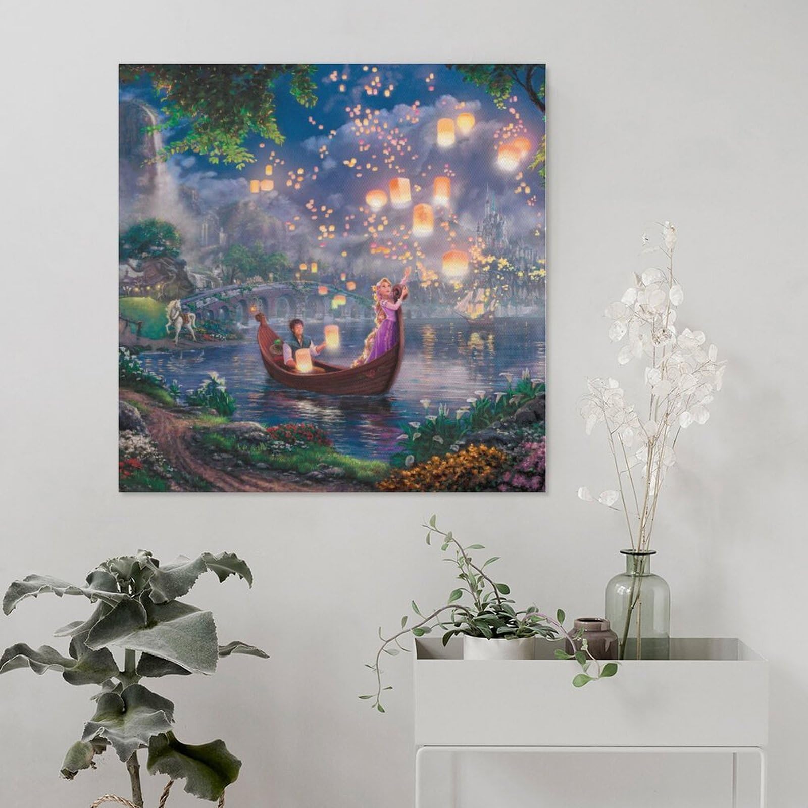 Amazon.co.jp: 油絵 西洋絵画 塔の上のラプンツェル アートパネル 現代