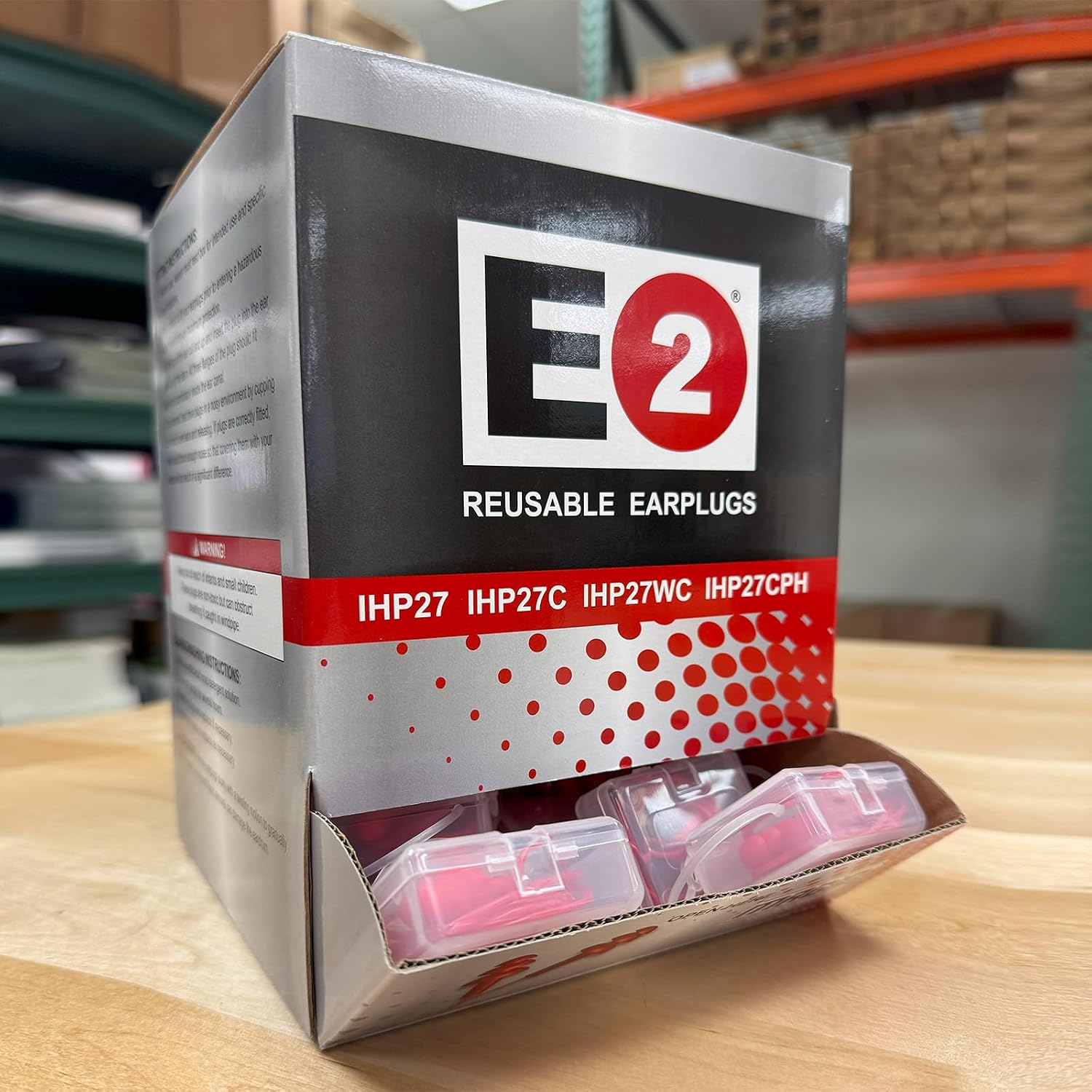 MAGID E2 IHP27 Reusable Corded Earplugs with Carrying Case, 50 Pairs (150 Pair), Red | PVC Cord