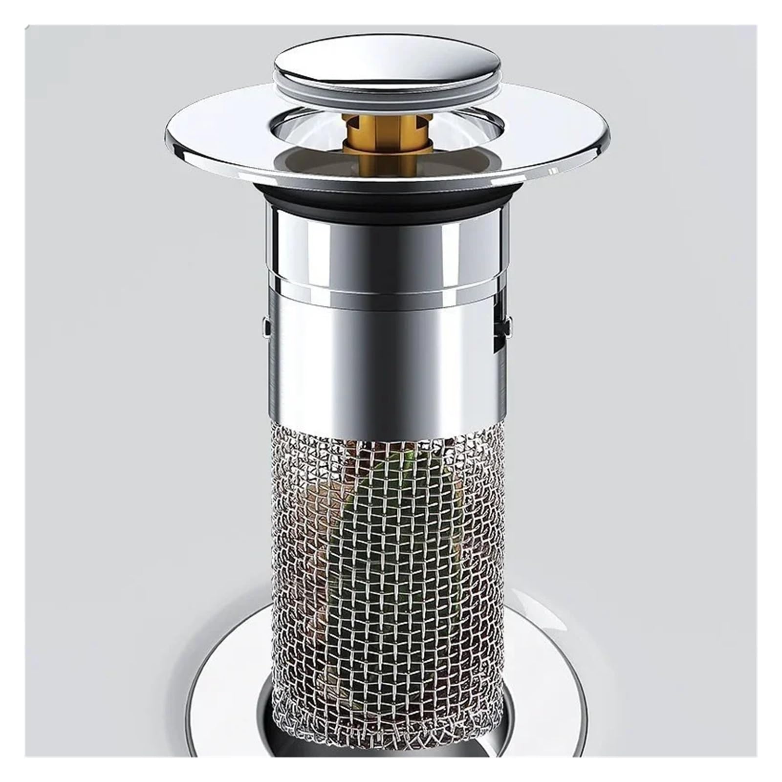 Fit for Kitchen Sink Drain Stopper - Leak Plug with Odor Pop-Up Bounce Core, Hair Strainer for Washbasin(Split type ABS core)