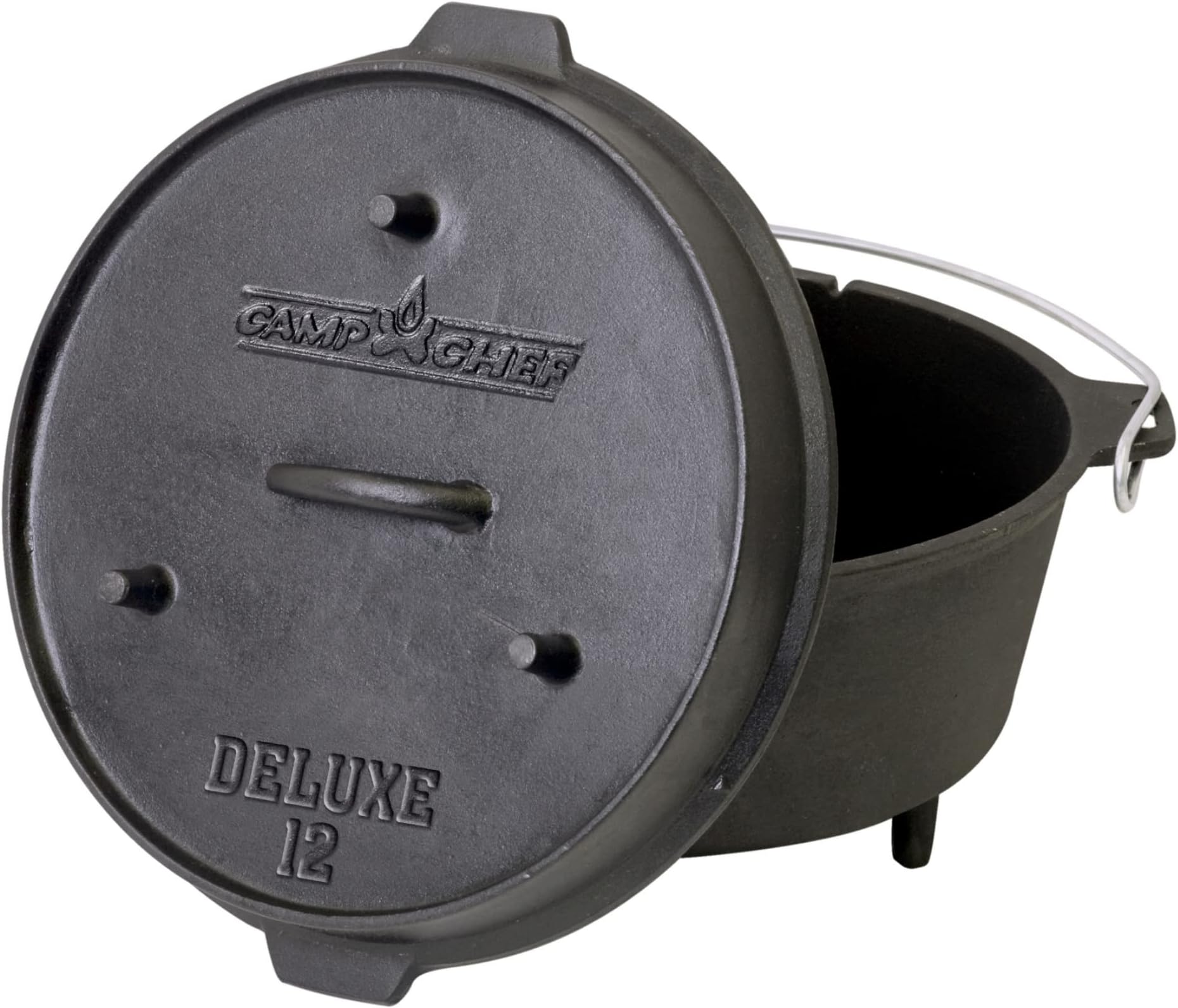 DO-12 Pre Seasoned Cast Iron Dutch Oven, Black