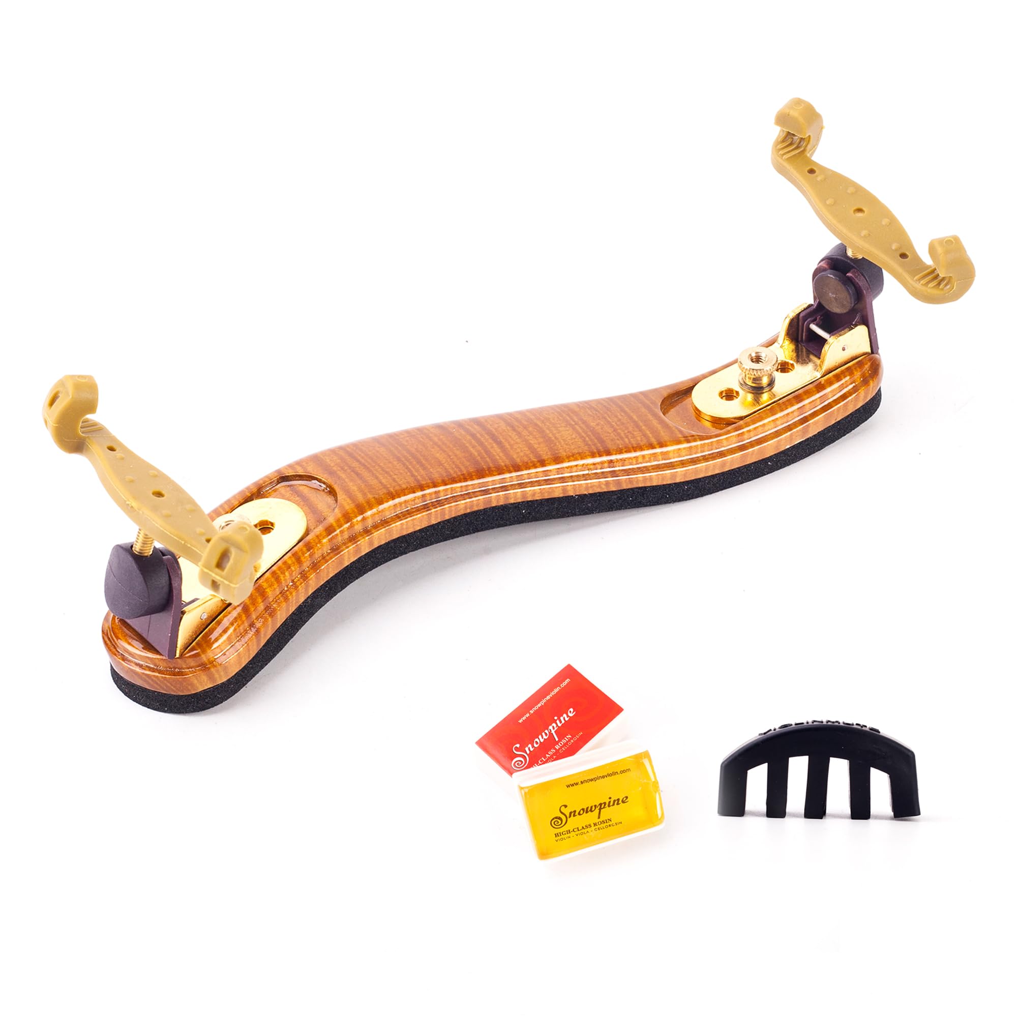 Schulterstütze aus Ahornholz für Violine für 3/4 & 4/4 Violinen, 33-35,6 cm Bratschen – Ergonomisch, verstellbare Höhe & Breite, weiche EVA-Polsterung, geeignet für Jugendliche & Erwachsene