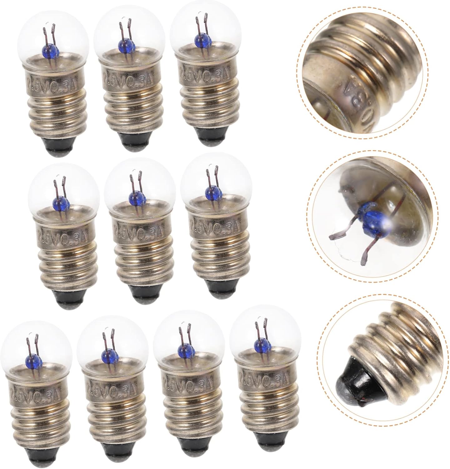 10Pcs Screw Type Light Bulb for Student Physics Experiments Small Electric Bead Bulb for Classroom Demonstrations and Science Projects