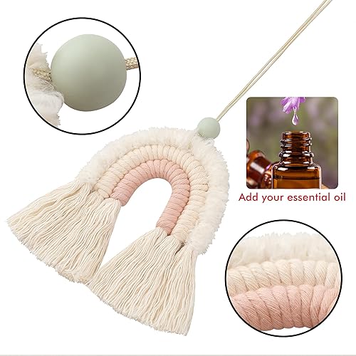 Miniatura 8 de BOHO GARDEN Dije bohemio de macramé, difusor de aceite esencial para automóviles, guardería, dormitorio de niños y decoración del hogar, ambientador