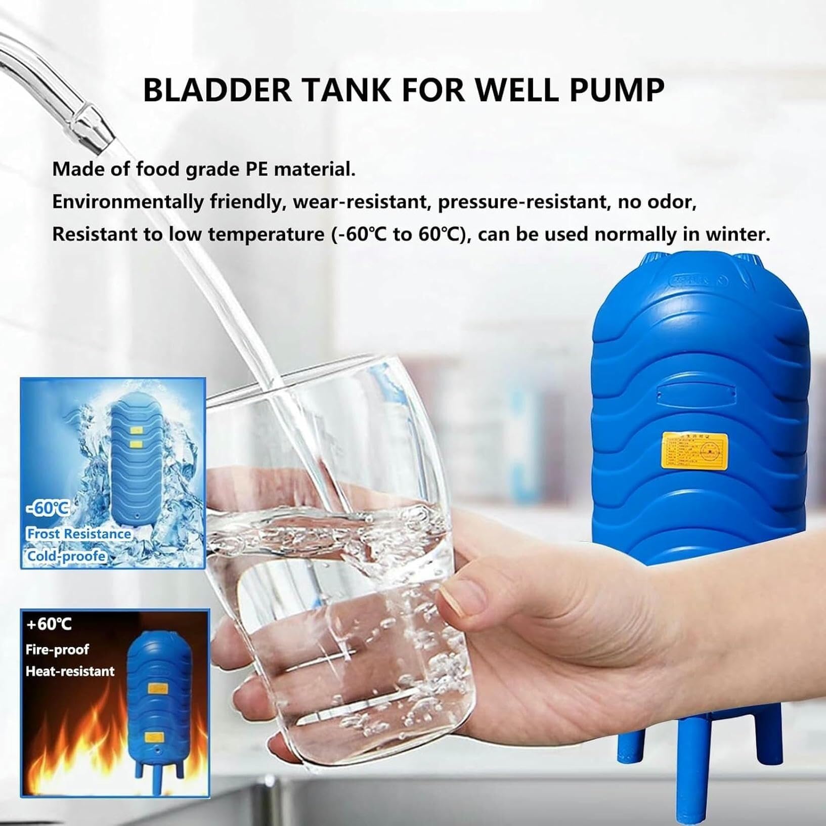 Serbatoio di stoccaggio dell'acqua pressurizzato verticale completamente automatico con kit di installazione per uso domestico e giardino