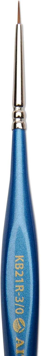 AIT Art Premium Detail Brush Set, 4 Kolinsky Blend Paint Brushes for Miniature Details, Handmade in USA for Trusted Performance, Triangular Handle Design for The Best Grip and Ultimate Precision