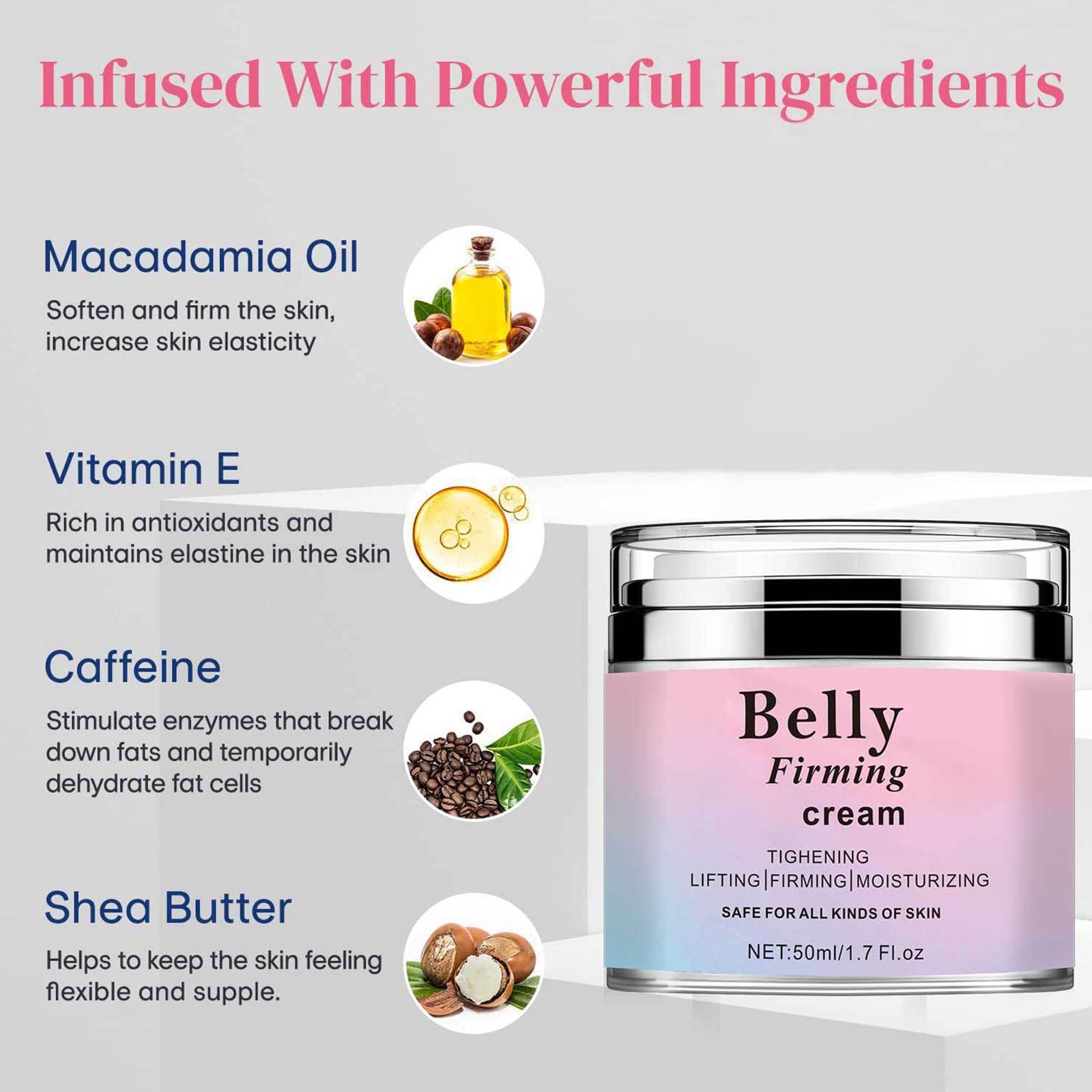 Belly Firming Cream Body Slimming Cream Burning Fat Cellulite Remover Tightening Abdomen Buttock Leg Anti Wrinkle Reduce Sagging 50ml - Image 3