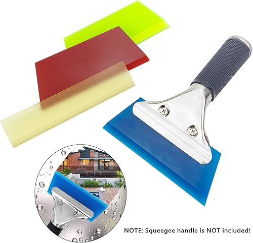 Miniatura 5 de CARTINTS Paquete de 2 espátulas de repuesto para escobilla de escobilla de goma de 5.1 x 2 pulgadas, para limpiar vidrio, puerta de ducha y ventanas