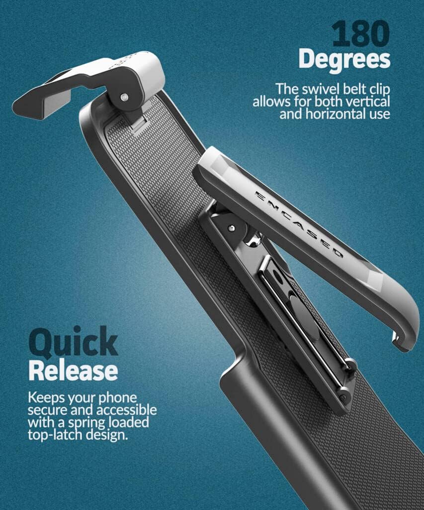 Encased Magnetic Case Designed for iPhone 14 Pro Max Case with Belt Clip Holster, Compatible with MagSafe (Crystal Clear) - Image 2