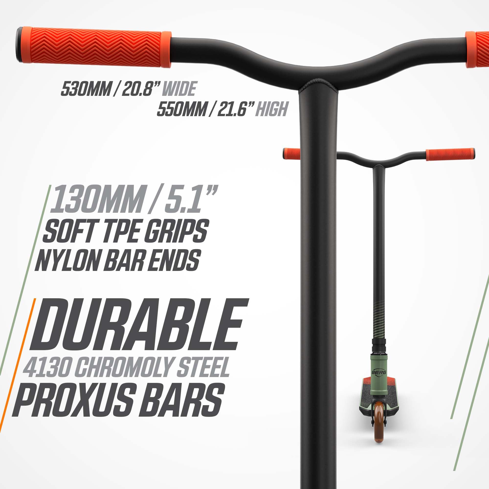 BERG Trottinette Freestyle Proxus X1 | dès 6 ans, plateau en aluminium, roulements ABEC 9, compression IHC