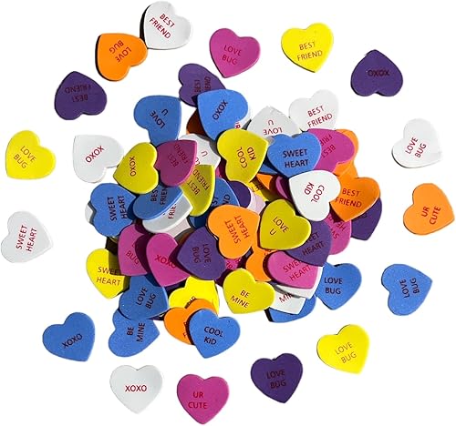 Calcomanías de espuma de corazón para conversación del día de San Valentín, manualidades para el día de San Valentín, 90 piezas