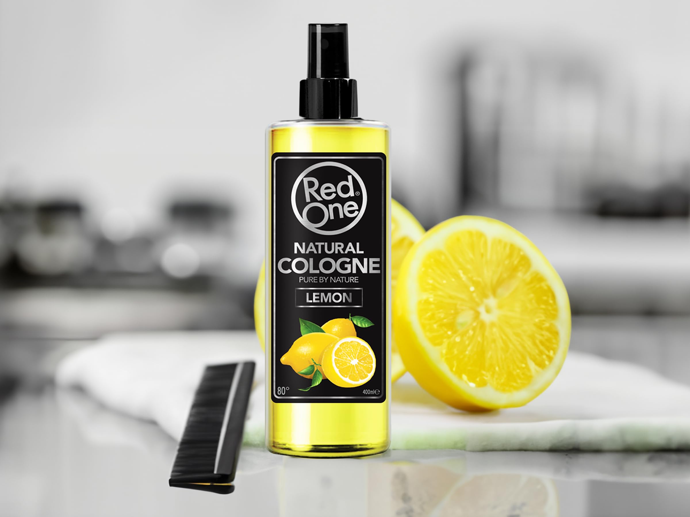 Redone Aftershave Natural Spray Barber Cologne Citron 2 x 400 ml | Parfum longue durée | Produit de soin de qualité supérieure pour homme | Lot de 2