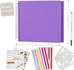 Artmag DIY Album de scrapbook 10 x 10 Inch Couverture rigide Kraft Blank Livre de papier avec 40 Feuilles Livre mémoire pour l'anniversaire de la photographie de mariage de famille (Purple)