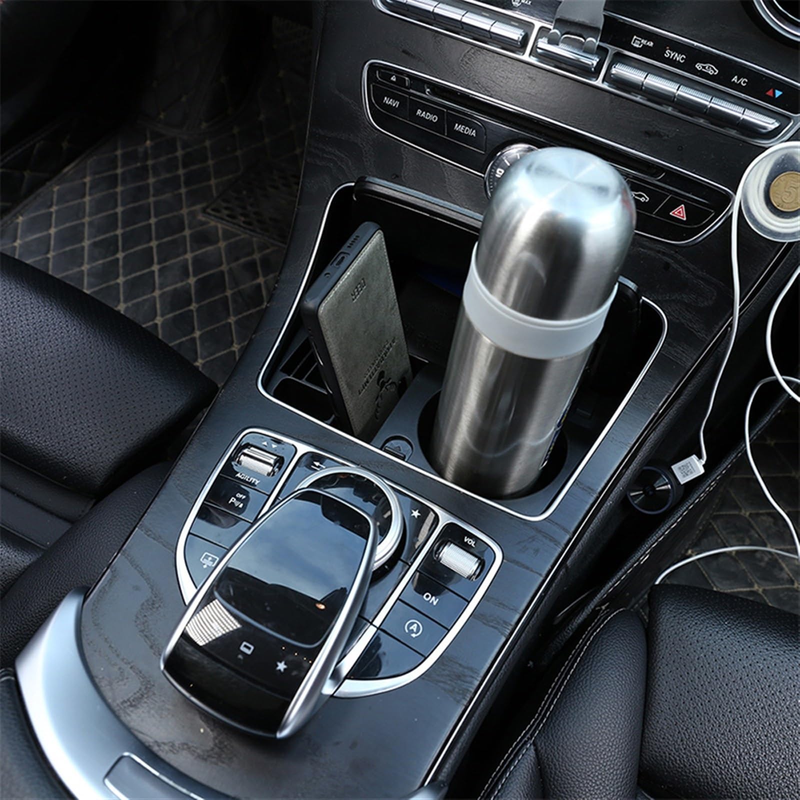 Per Benz CE Classe GLC W205 W213 X253 2015-2018. Accessori Per Auto | Portaoggetti Portaoggetti Centrale Portabicchieri Supporto Per Telefono Accessori Per Auto