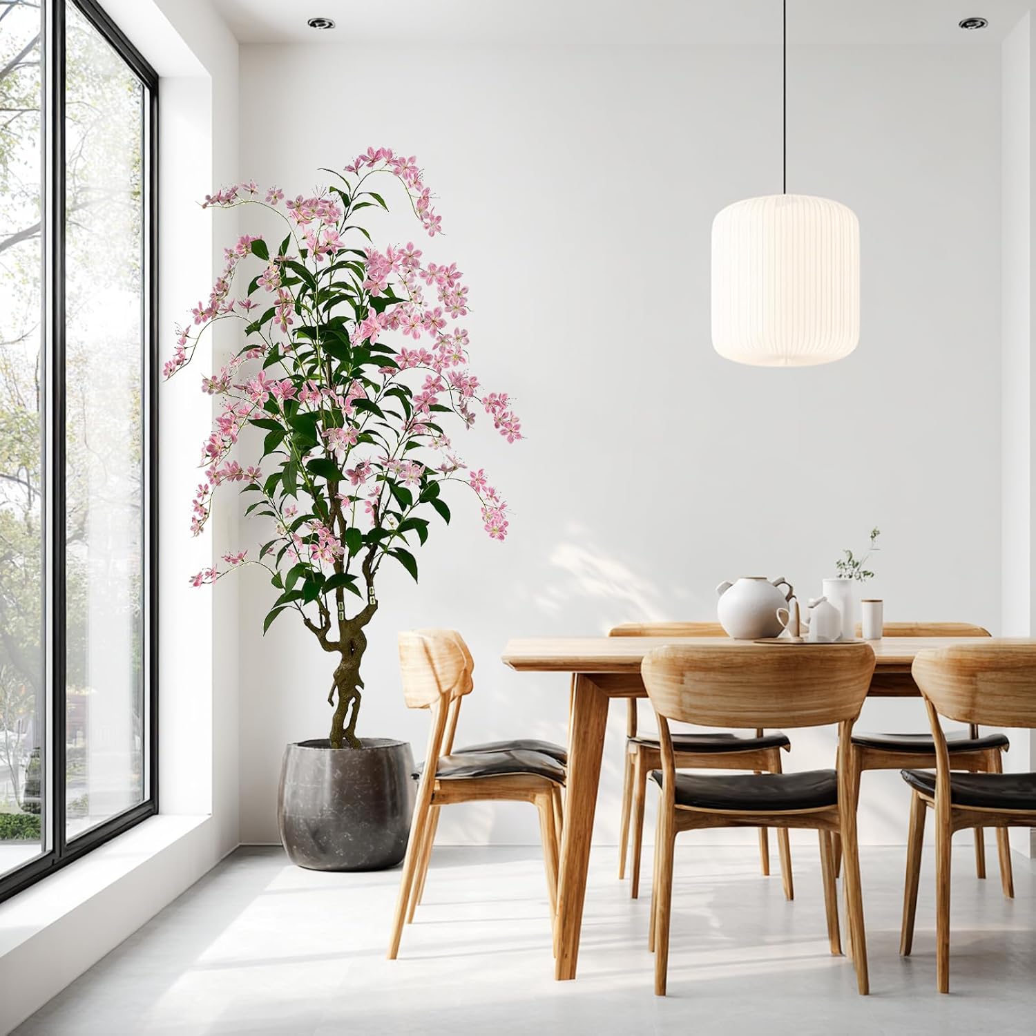 Artificial Tree Faux Jasmine Tree 7ft Tall Fake Jasmine Plant in Pot Fake Silk Tree Faux Plants Indoor - Image 4