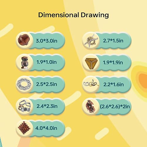 Miniatura 4 de ActPo 28 rompecabezas de madera y metal, regalo para niños y adultos, juguetes educativos, juguetes de oficina, desbloqueo 3D, entrelazado, varios