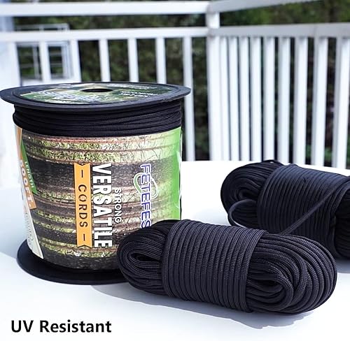 Miniatura 7 de Naranja Paracord 550 100 pies, cable de paracaídas Mil-Spec, cuerda 100% nailon en equipo y equipo de supervivencia, cuerda resistente para