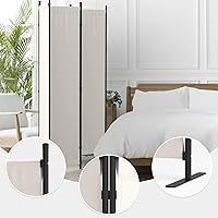 Vista 4 de GOJOOASIS Divisor de habitación de 4 paneles plegable pantalla de privacidad para el hogar, oficina, decoración de dormitorio (beige)