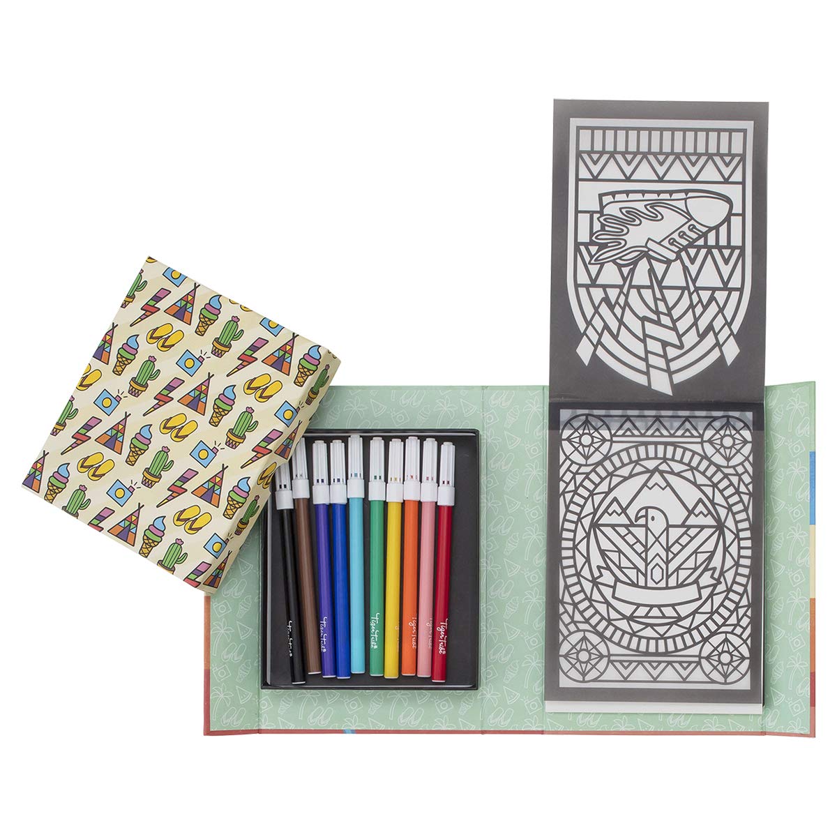 Tiger Tribe Stained Glass Set Sunshine Art Craft Self Contained Box Magnetic Flap Ages 5+ Years