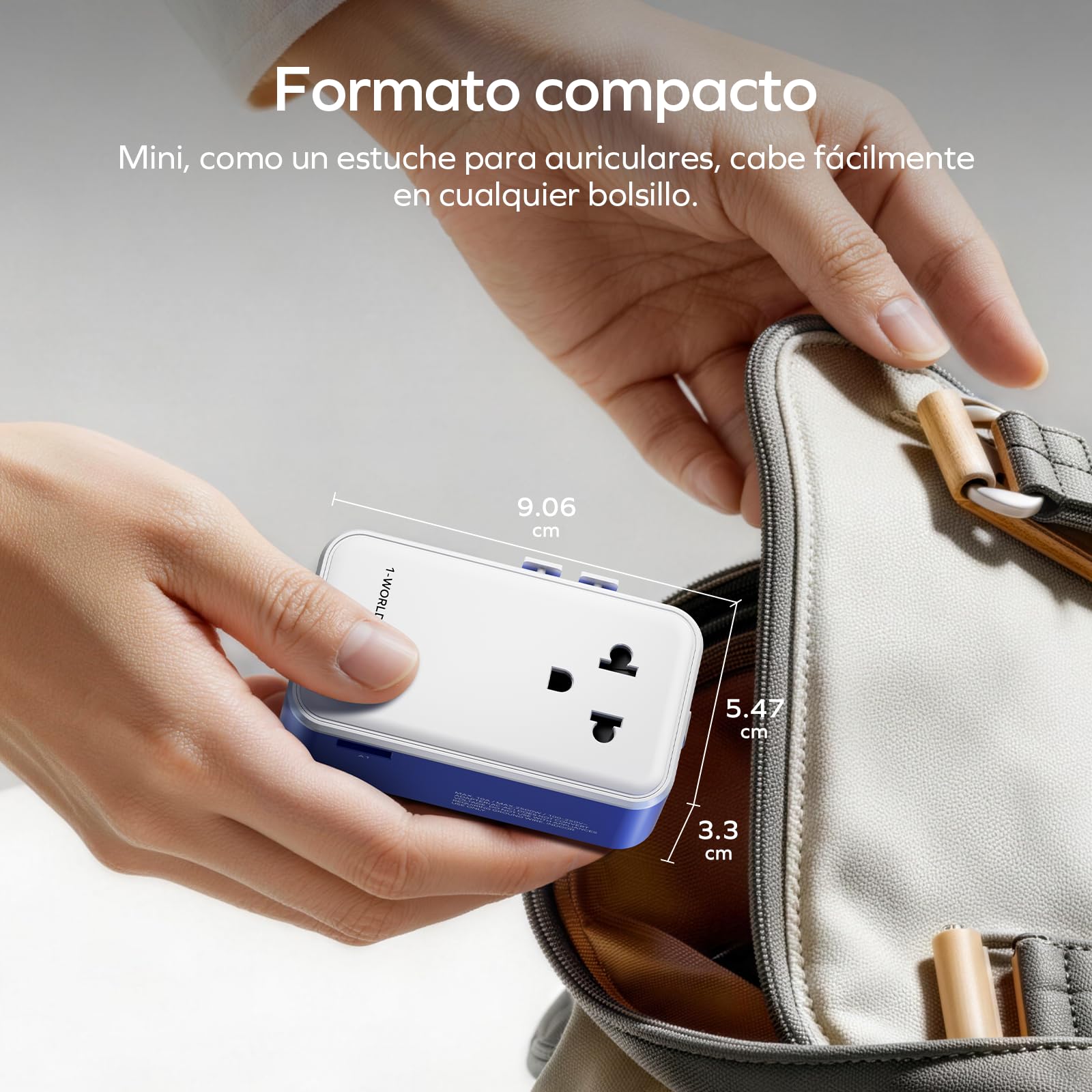MOMAX 70W GAN Adaptador Enchufe Universal Delgado, Enchufe Universal con 3 USB C y 1 USB A, Adaptador Universal Enchufe Viaje, Adaptador de Viaje para Inglaterra, EE. UU., Japón, Tailandia y Australia