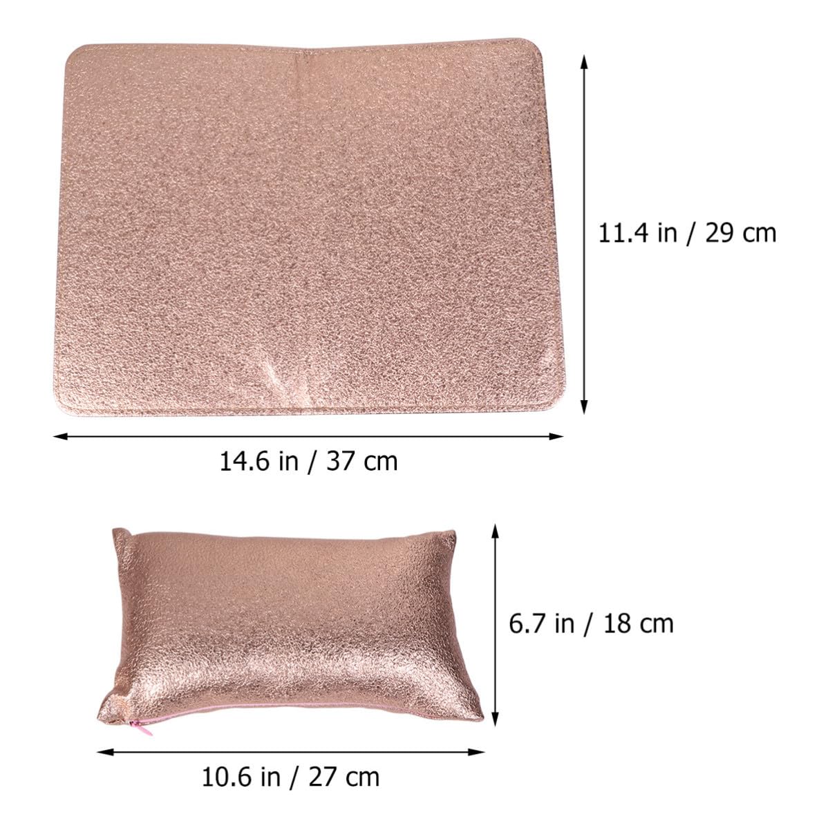 TEHAUX 2pcs Pu Leather Nail Hand Rest Cushion Soft Foldable Manicure Hand Pillow Comfortable Support for Nail Salon and Family Use in Golden Color
