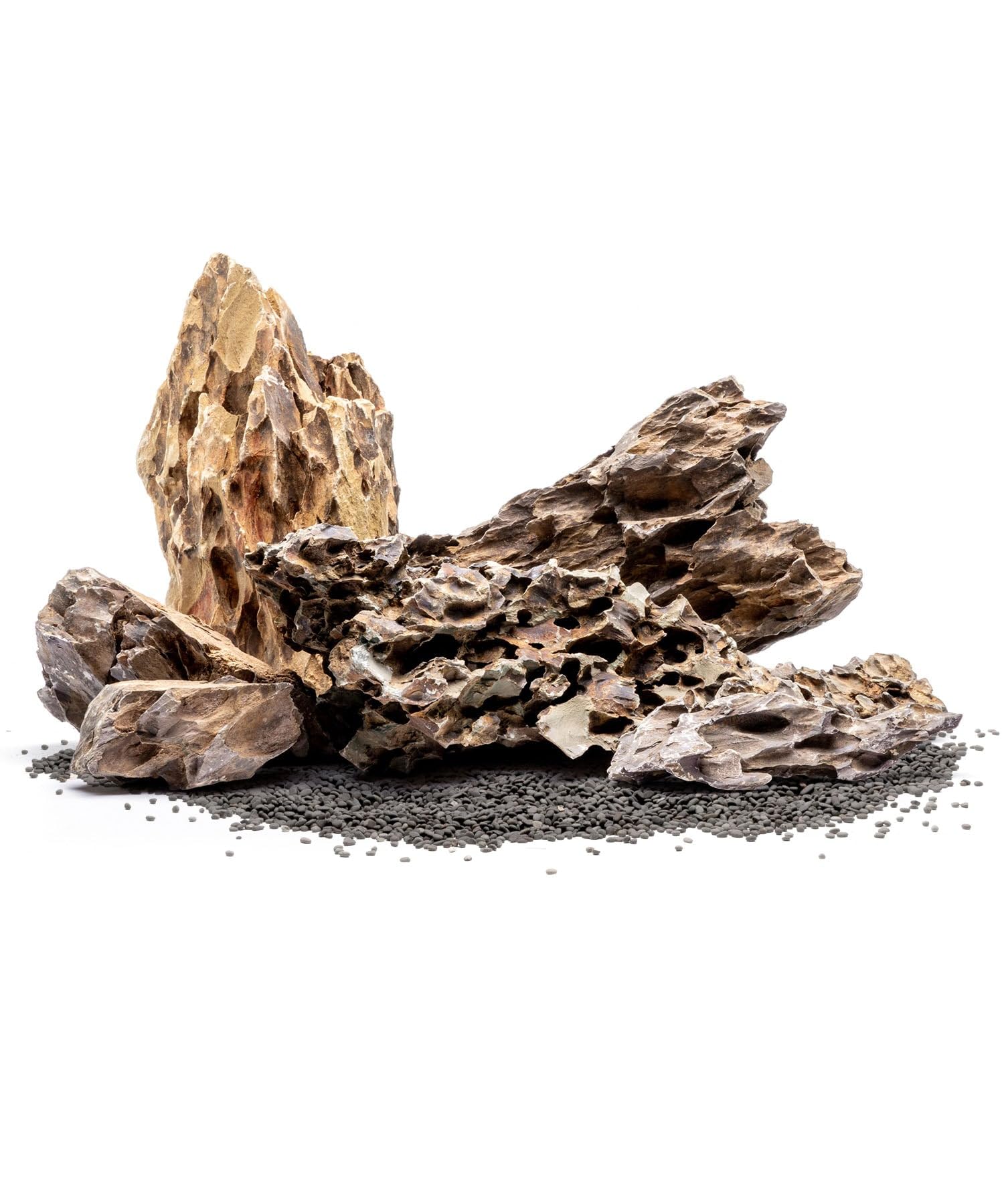SubstateSource Pierre naturelle de dragon Ohko pour aquariums, aquariums, terrariums, lot mixte de pierres de petite et grande taille (4,5 kg)
