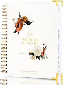 Timeless Premium Wedding Planner Book and Organizer Wedding Planning Book, Comprehensive Keepsake & Countdown Binder, Perfect Engagement Gift for Women, 11 x 9 (Bloom)