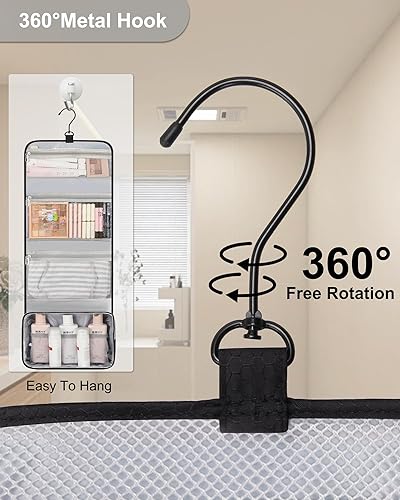 Miniatura 2 de Relavel Neceser colgante de viaje para hombres y mujeres, kit de viaje, bolsa de afeitado, bolsa de maquillaje grande, bolsa de lavado, organizador