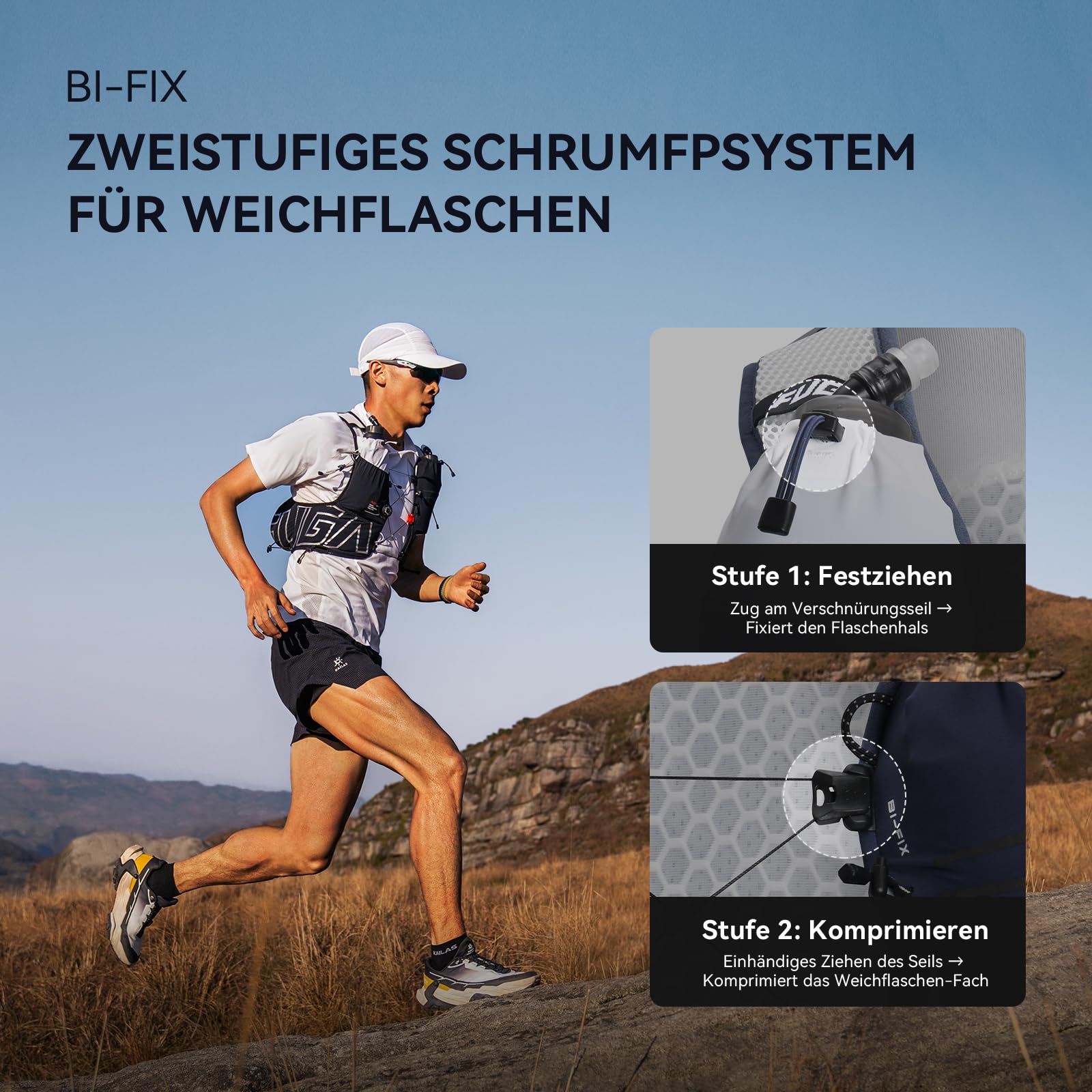KAILAS Fuga Air 8 IV Gilet d'hydratation léger avec 2 bulles d'eau en TPU pour homme et femme Pour le trail, le cyclisme, la randonnée