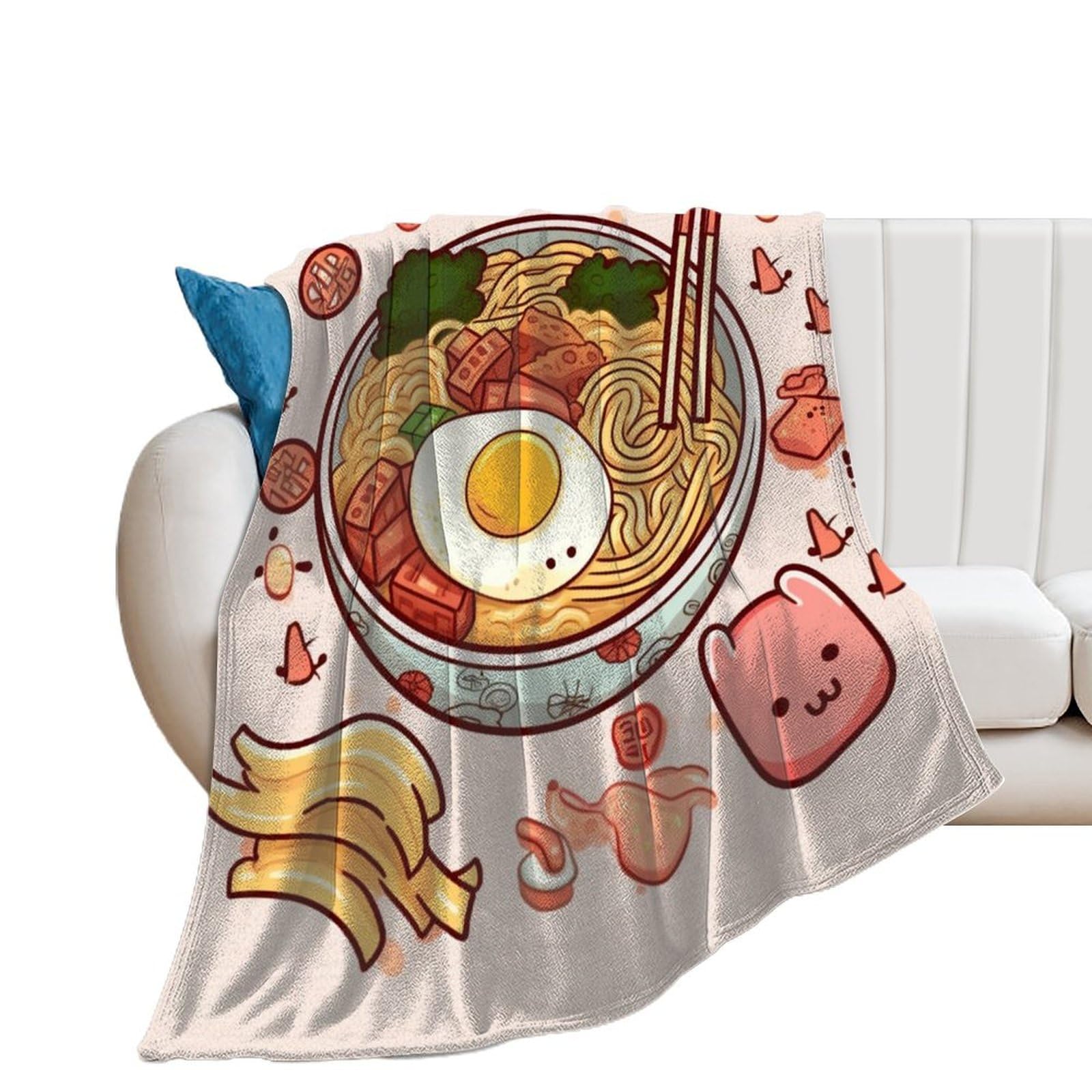 Couverture ramen anti-froid pour canapé plaid léger doux