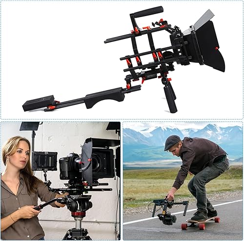 Miniatura 6 de PATIKIL Varilla de 2 pulgadas de 0.591 in, paquete de 2 varillas de cámara con rosca hembra M12 aleación de aluminio para sistema de soporte de riel