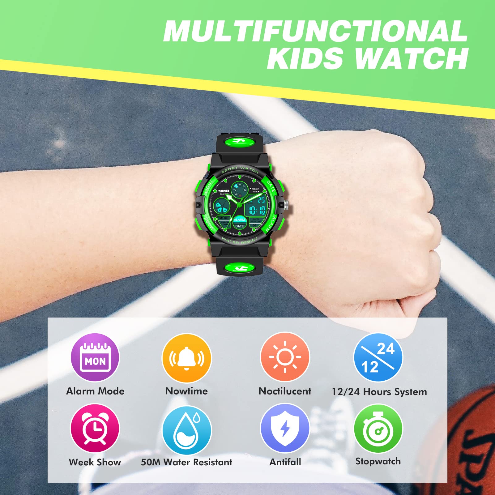 Dislocati Orologio Digitale Bambino, Orologio Sportivo Multifunzionale Impermeabile, Regali per Bambini e Ragazzi