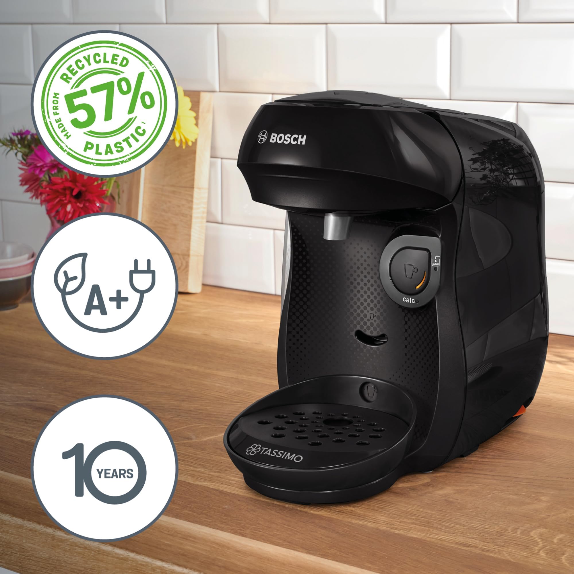 Bosch Tassimo Kapselmaschine TAS102E, 1400 W, über 70 Getränke, schwarz