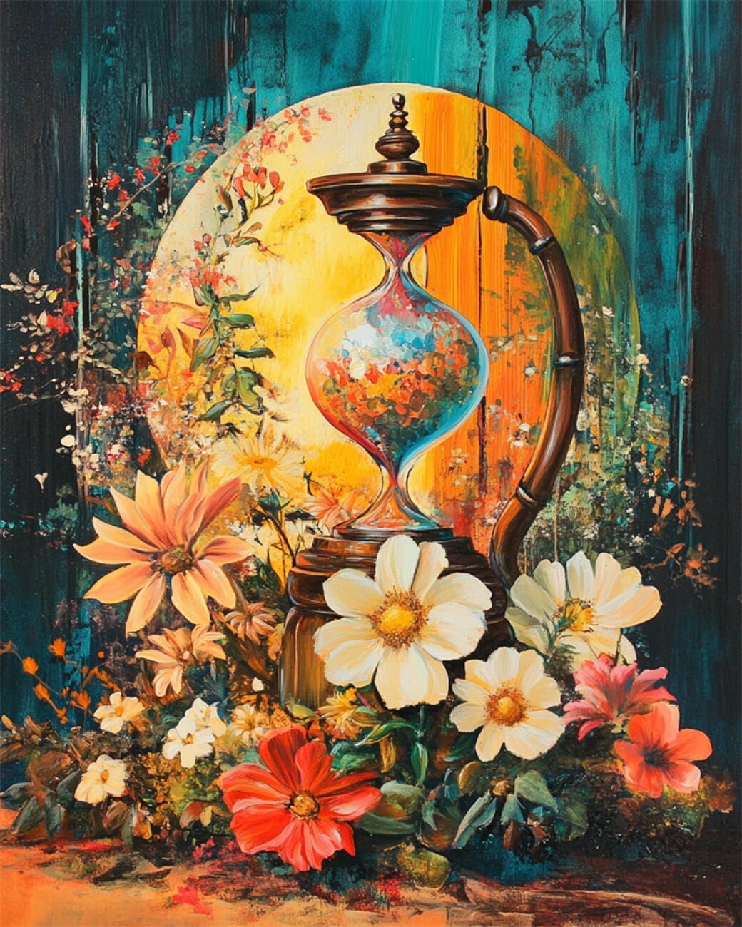 RKFLGEW DIY Embroidery Beads Set Fantasy Hourglass 30x40cm