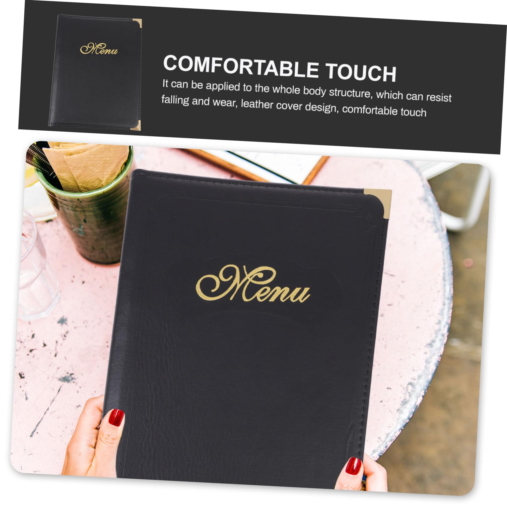 ULTECHNOVO 15piezas Carpeta Menú Restaurante Diseño De Esquinas Redondeadas Resistente y Práctica Para Exhibición De Menús Para Restaurantes Bares y Hoteles