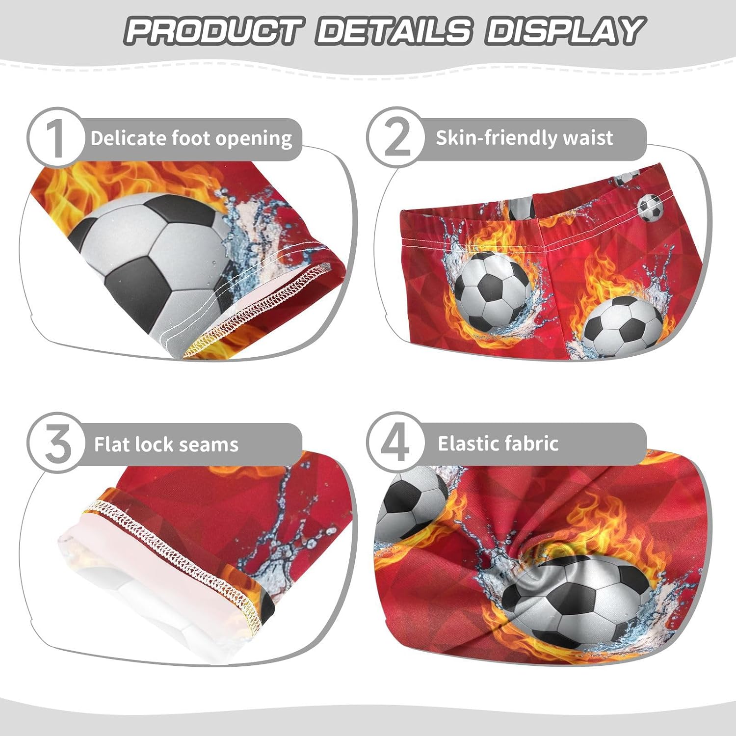 Girls Activewear Leggings Soccer Balls Flames