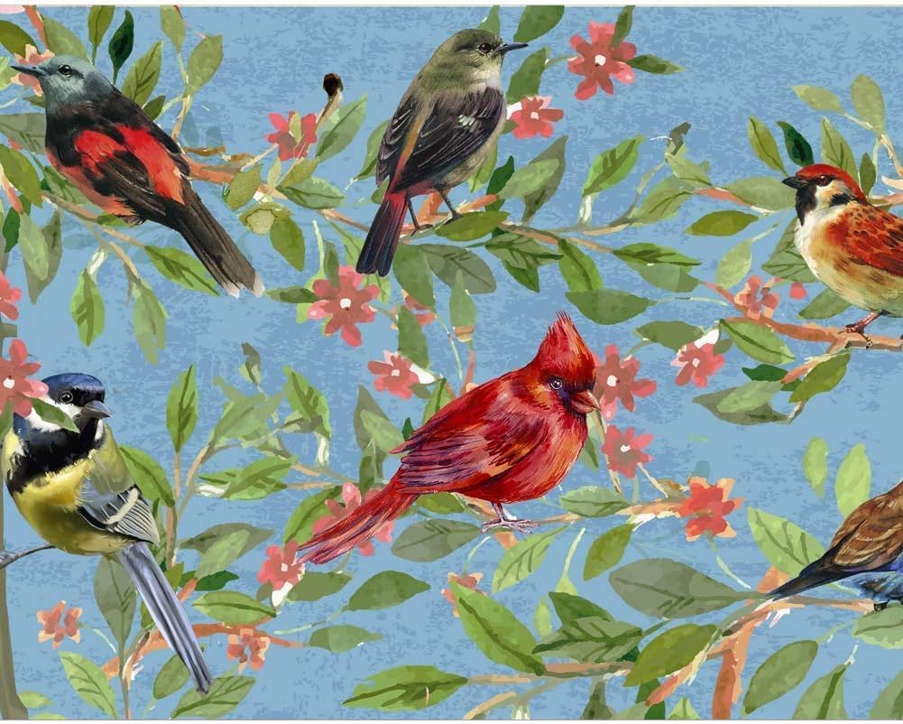 K KILIPES Colorful Birds Welcome Doormat 29"x17" Indoor/Outdoor, Durable Rubber Non-Slip Decorative Entrance Mat for Front Door Spring Summer Seasonal Door Mat, Easy Clean Low Profile (Bird Printed)