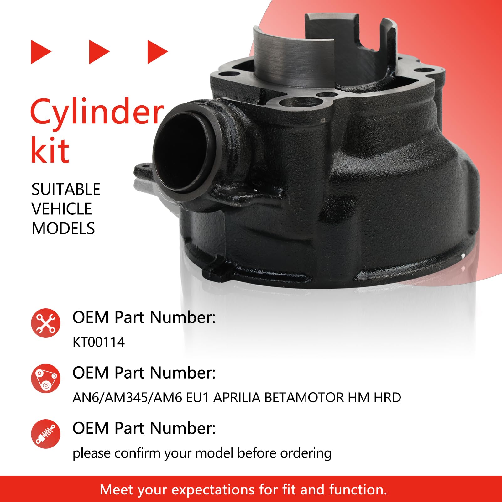 Grupo de cilindros am 6 75cc Minarelli horizontal para LC de hierro fundido Cilindro de modificación del motor 75 Minarelli am 6